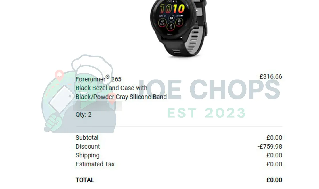 Garmin Order Success
